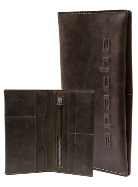 Портмоне для документов и денег из кожи на скрытых магнитах Вояж-2-A дымчато-коричневое Apache