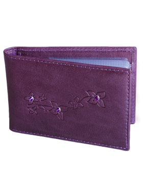 Визитница кредитница женская для пластиковых карт кожаная ВМ-9 Мэри фиолетовый Kniksen