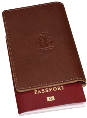 Обложка для паспорта кожаная ОП-S коричневая Apache с защитой RFID
