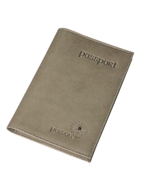Обложка для паспорта женская кожаная С-ОП-1 друид серый Флауэрс