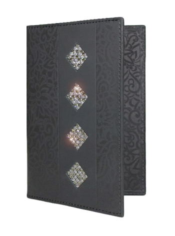 ООбложка для паспорта женская натуральная кожа ОП-16 black stone Kniksen