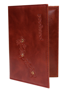 Обложка для паспорта женская кожаная ОПВ Мэри пулл-уп красный Kniksen