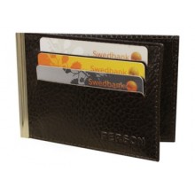 Зажим для денег ОК-PS коричневый Person с защитой RFID